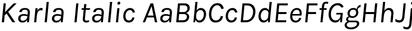 Karla Italic (Variable) font