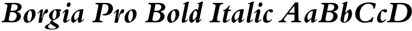 Borgia Pro Bold Italic font