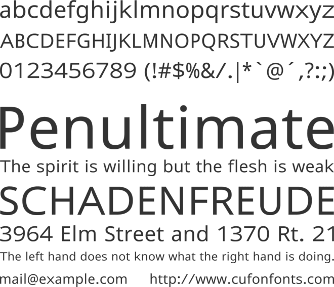 Lunasima font preview