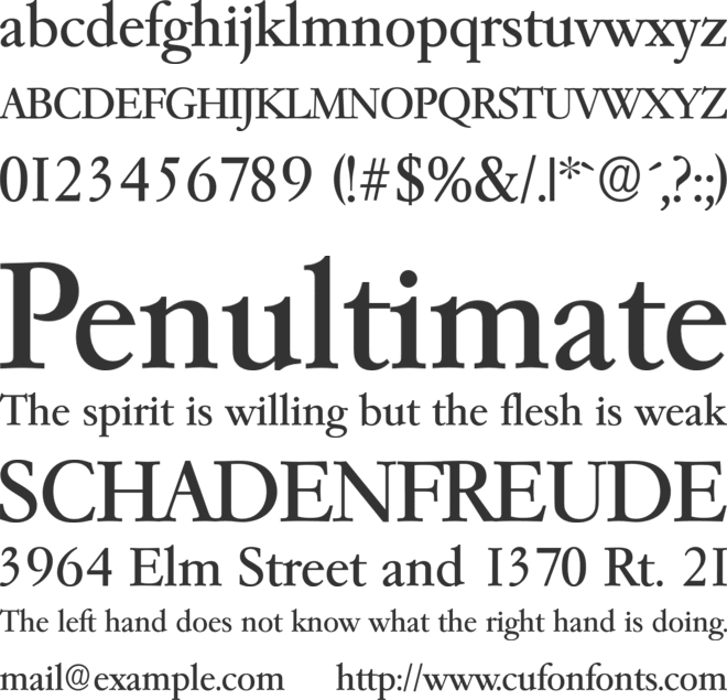 Garamond Serial font preview