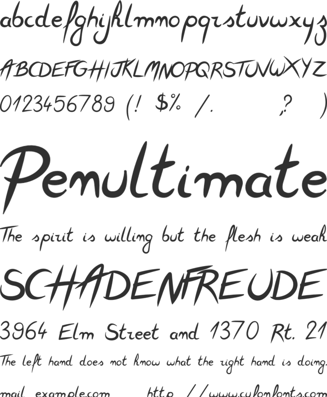 FeatherScript font preview