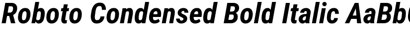 Roboto Condensed Bold Italic font
