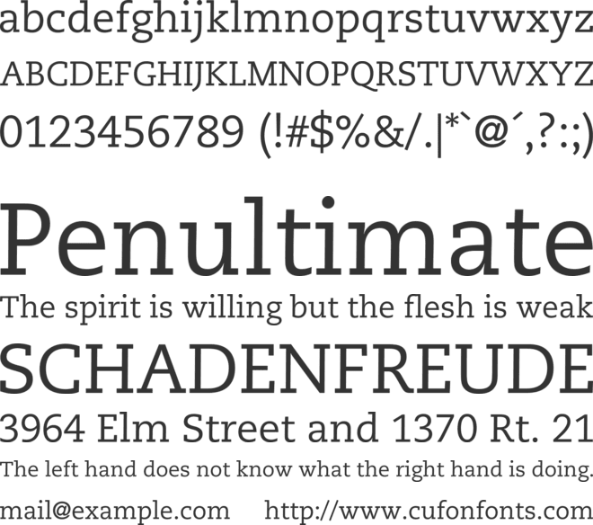 Caecilia ComPlus 55 Roman font preview