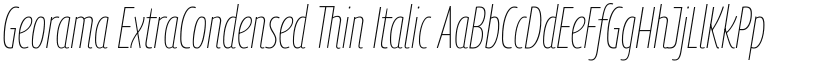 Georama ExtraCondensed Thin Italic (Variable) font