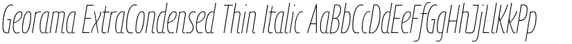 Georama ExtraCondensed Thin Italic (Variable) font