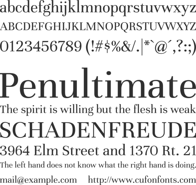 Unna font preview