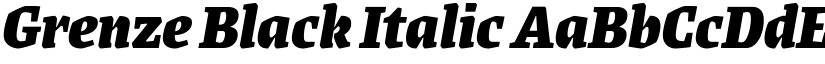 Grenze Black Italic font