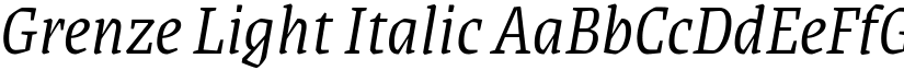 Grenze Light Italic font