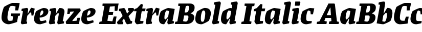 Grenze ExtraBold Italic font