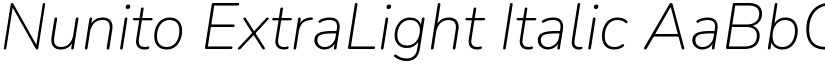 Nunito ExtraLight Italic (Variable) font