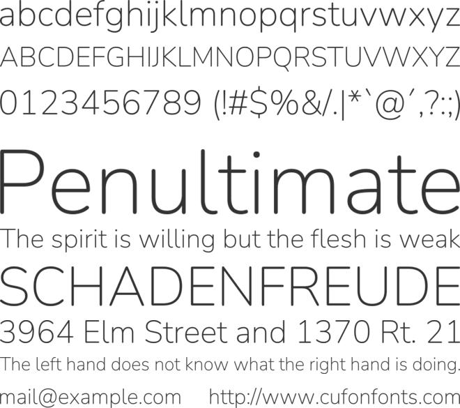 Nunito font preview