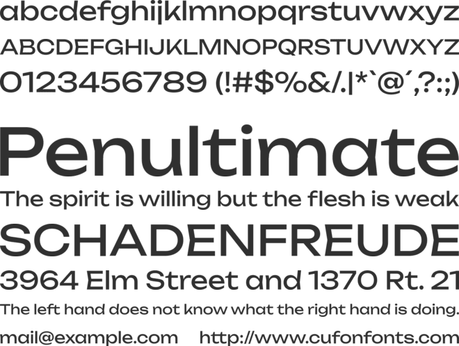 Unbounded font preview