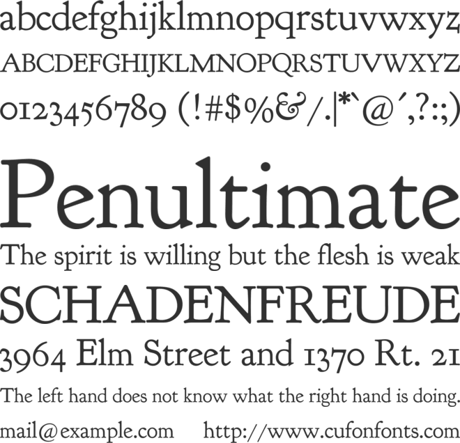 Goudy Bookletter 1911 font preview
