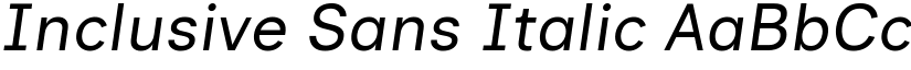 Inclusive Sans Italic font