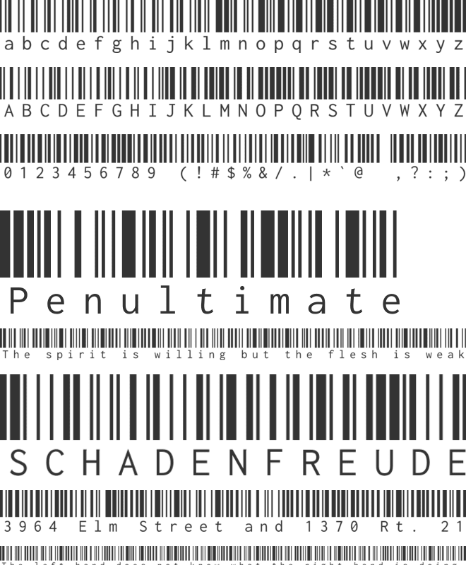 Libre Barcode 128 Text font preview