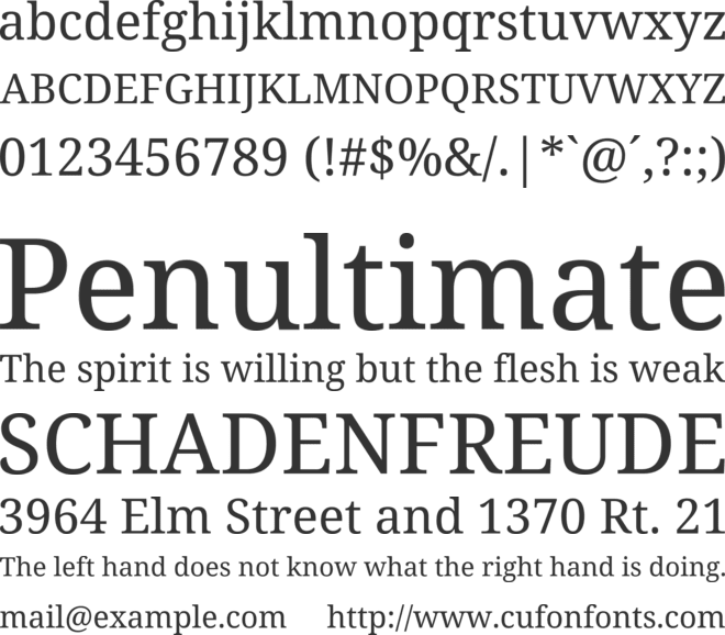 Noto Serif Toto font preview