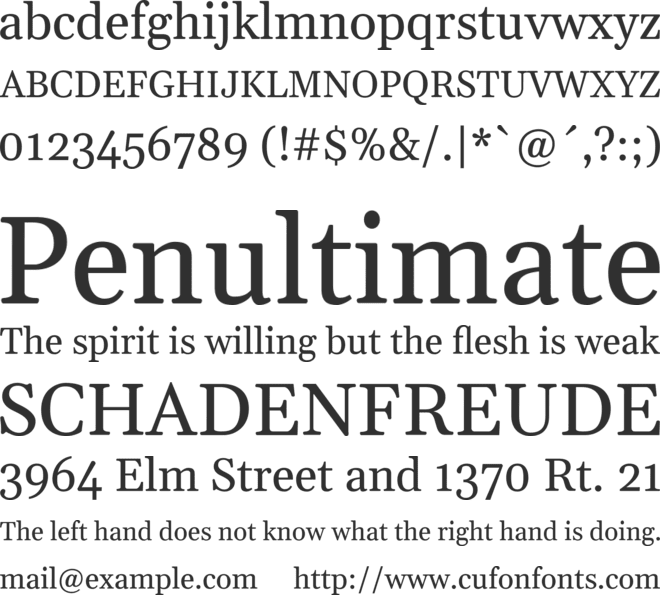 Gelasio font preview