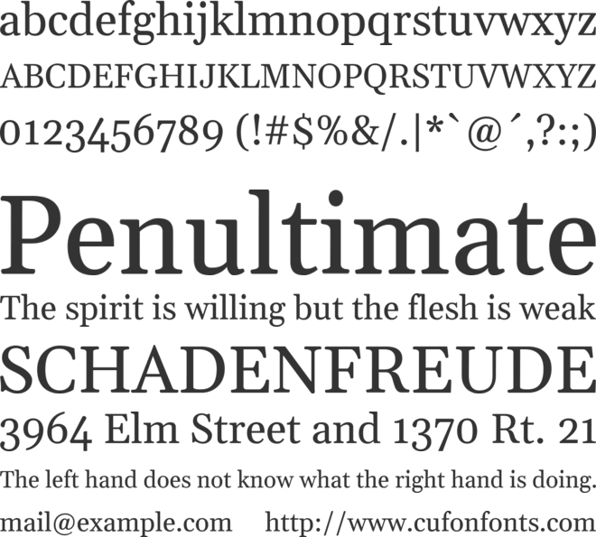 Gelasio font preview