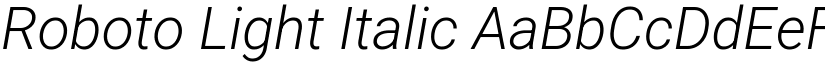 Roboto Light Italic font