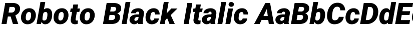 Roboto Black Italic font