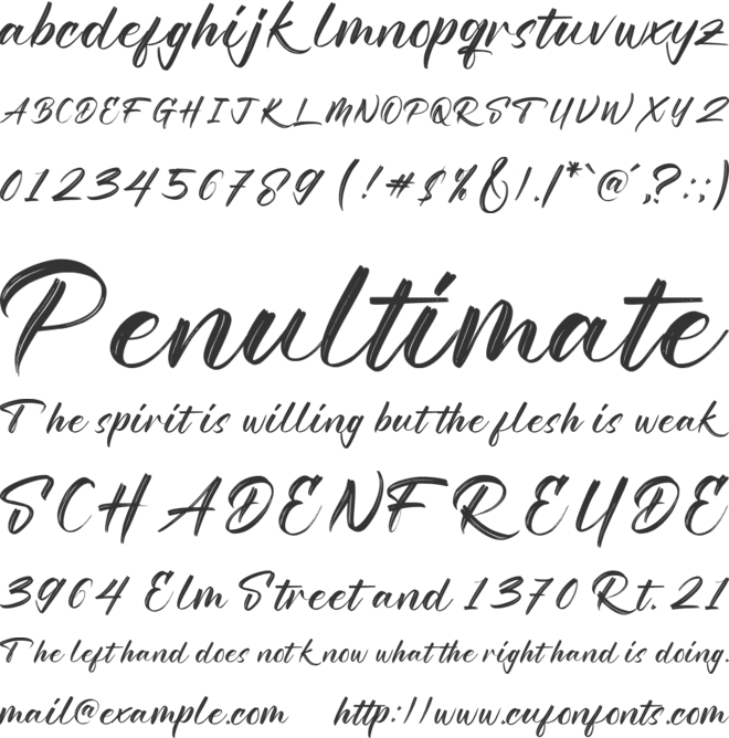 Raqillas font preview