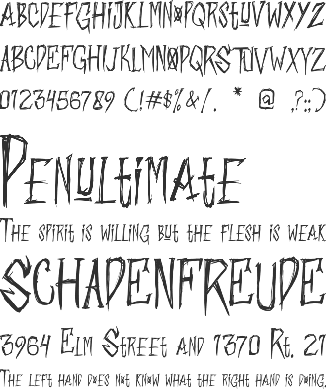 Scary Monday font preview