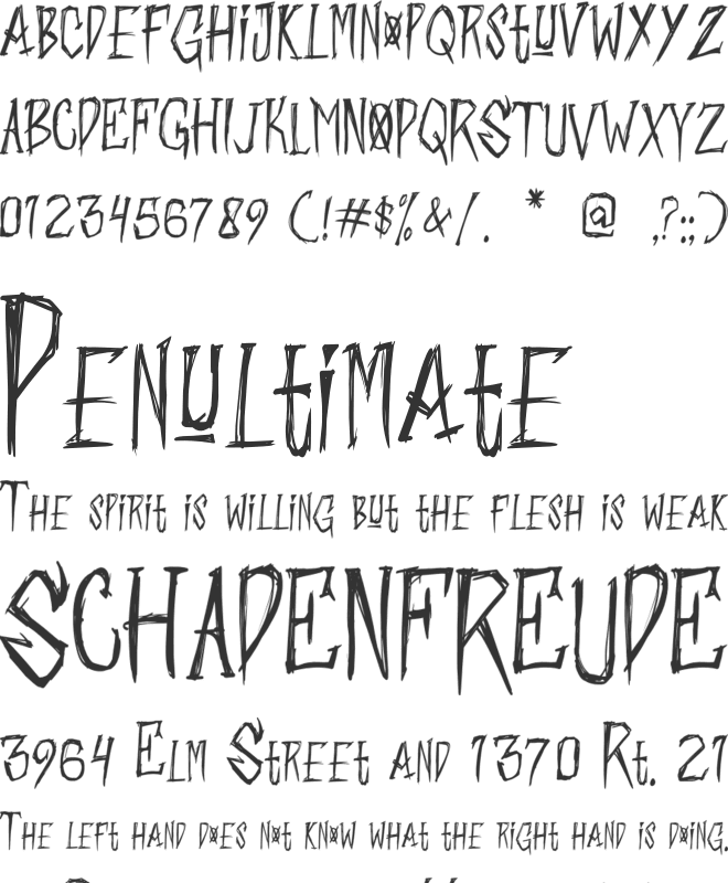 Scary Monday font preview