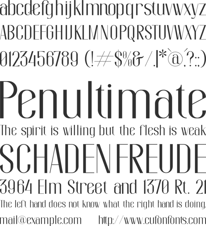 Sutherla Romance Sans Serif font preview