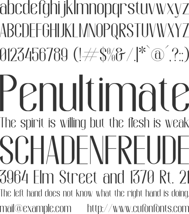 Sutherla Romance Sans Serif font preview