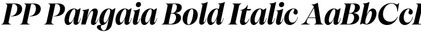 PP Pangaia Bold Italic font