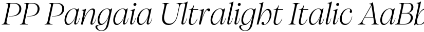 PP Pangaia Ultralight Italic font