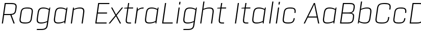 Rogan ExtraLight Italic font