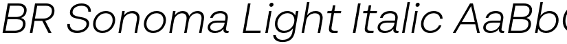 BR Sonoma Light Italic font