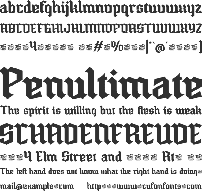 Ulminost Trial font preview