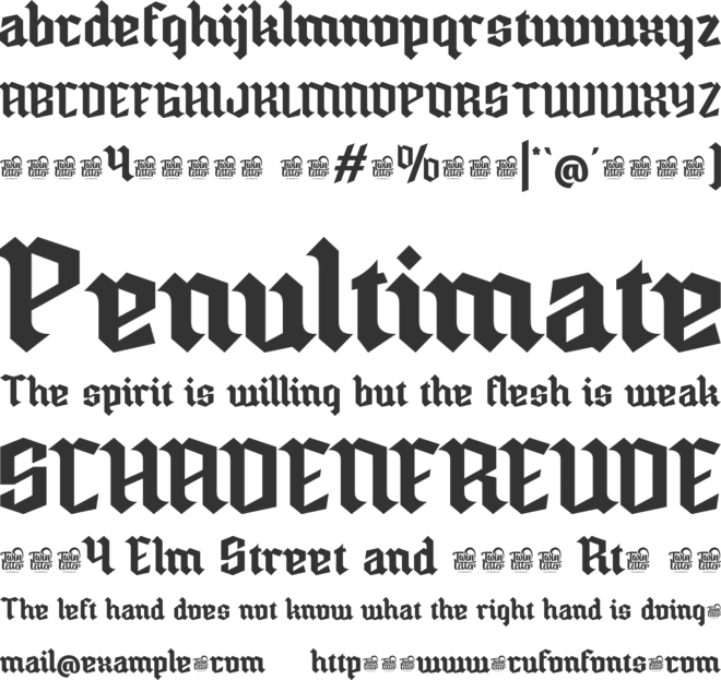 Ulminost Trial font preview