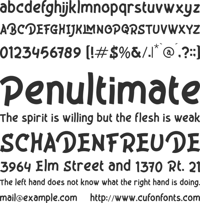 Bhlingglers font preview