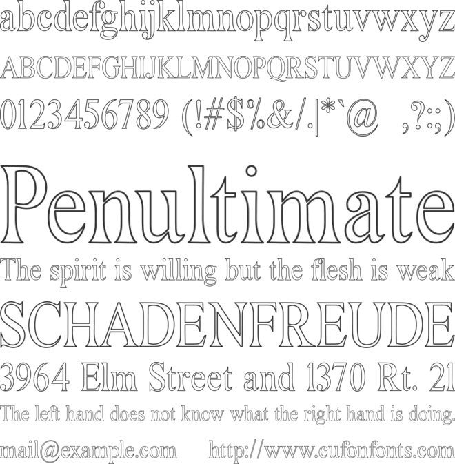 Fathers Outline font preview