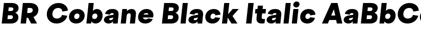 BR Cobane Black Italic font