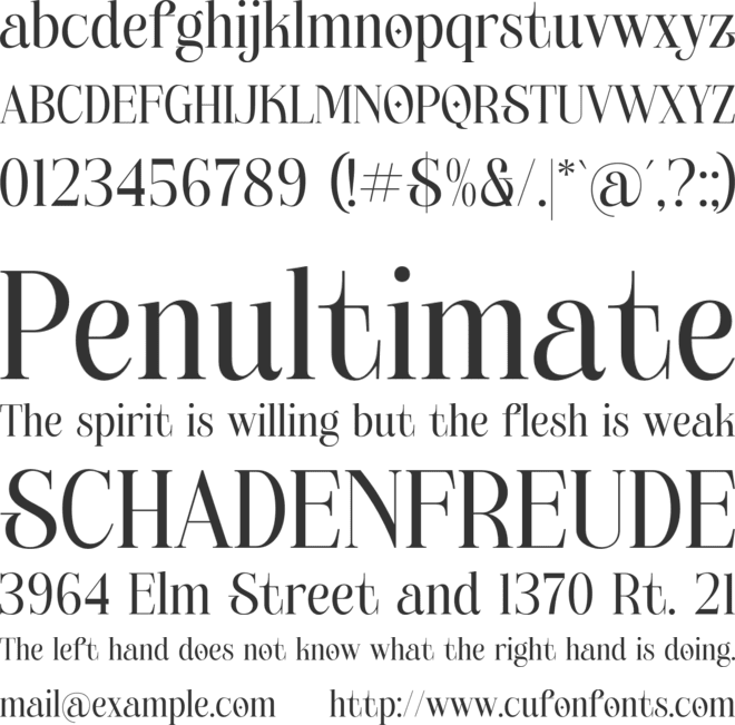 Margesh font preview