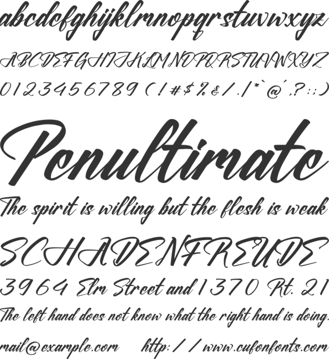 Huntesla Gloficka font preview