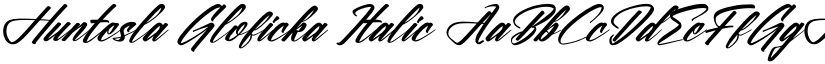 Huntesla Gloficka Italic font