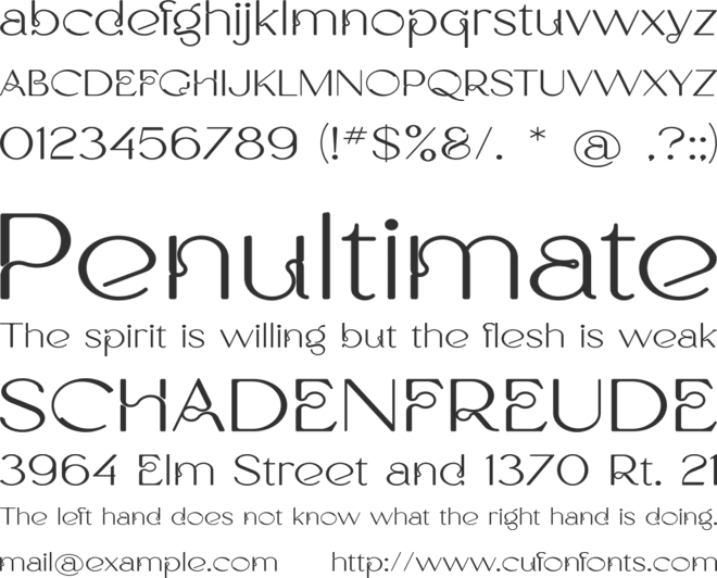 Selene font preview