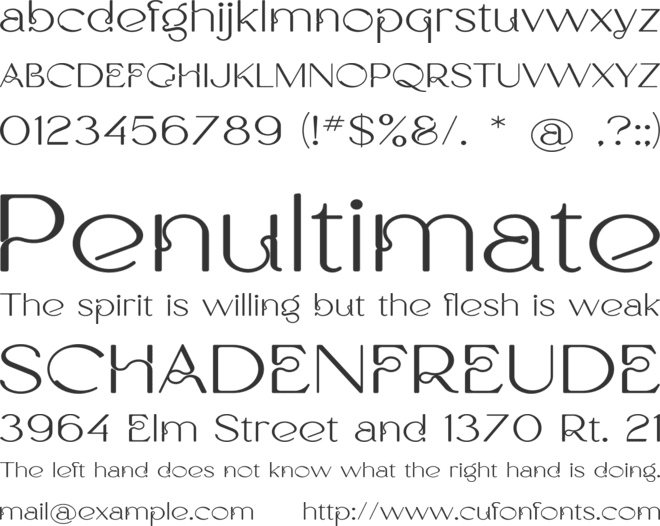 Selene font preview