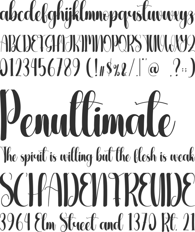 Zestful font preview