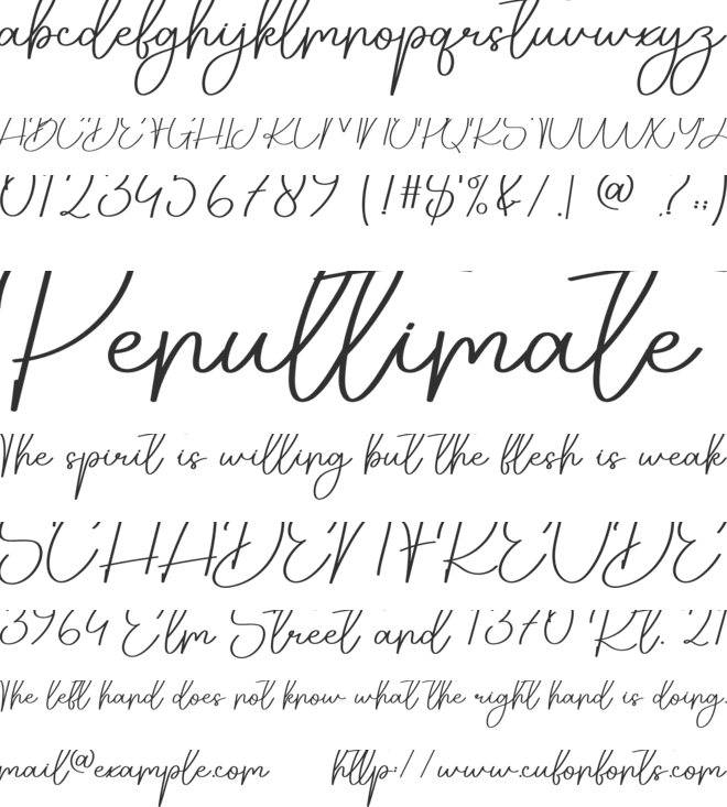 Beautyspa font preview