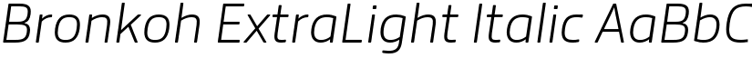 Bronkoh ExtraLight Italic font