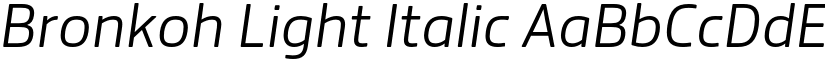 Bronkoh Light Italic font