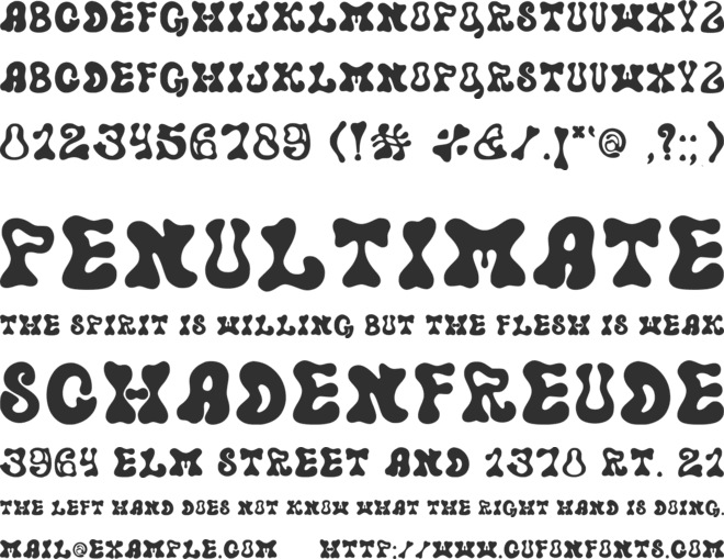 Bulbly Font font preview