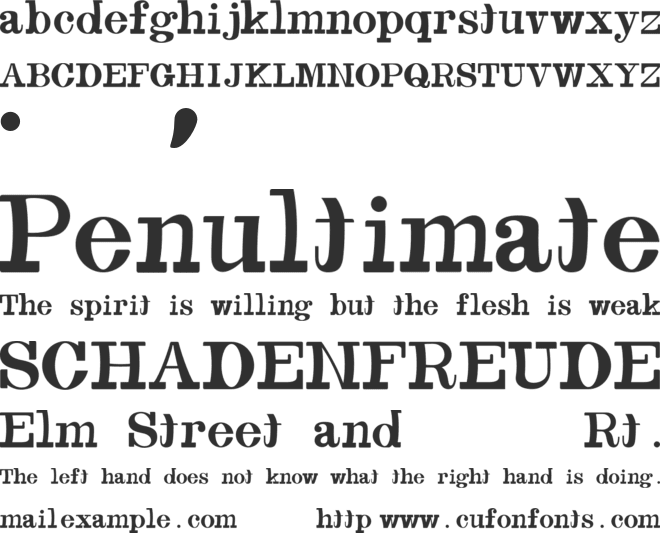 Quirky Clarendon font preview