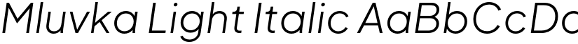 Mluvka Light Italic font